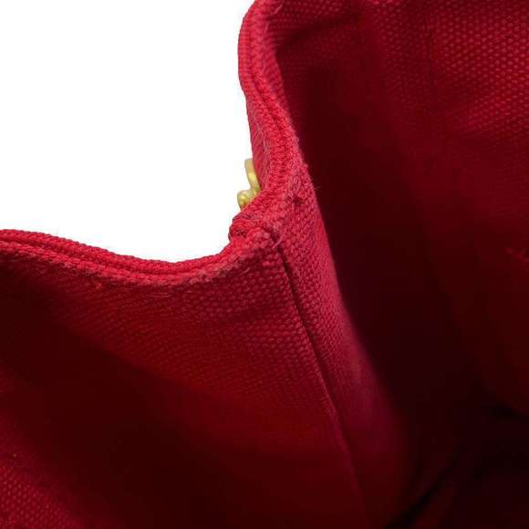 Prada Tote Handbag Canapa Canvas Red - Picture 6 of 12